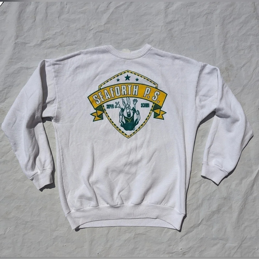 Vintage Seaforth Public School White Crew Neck, Size Unknown - Small